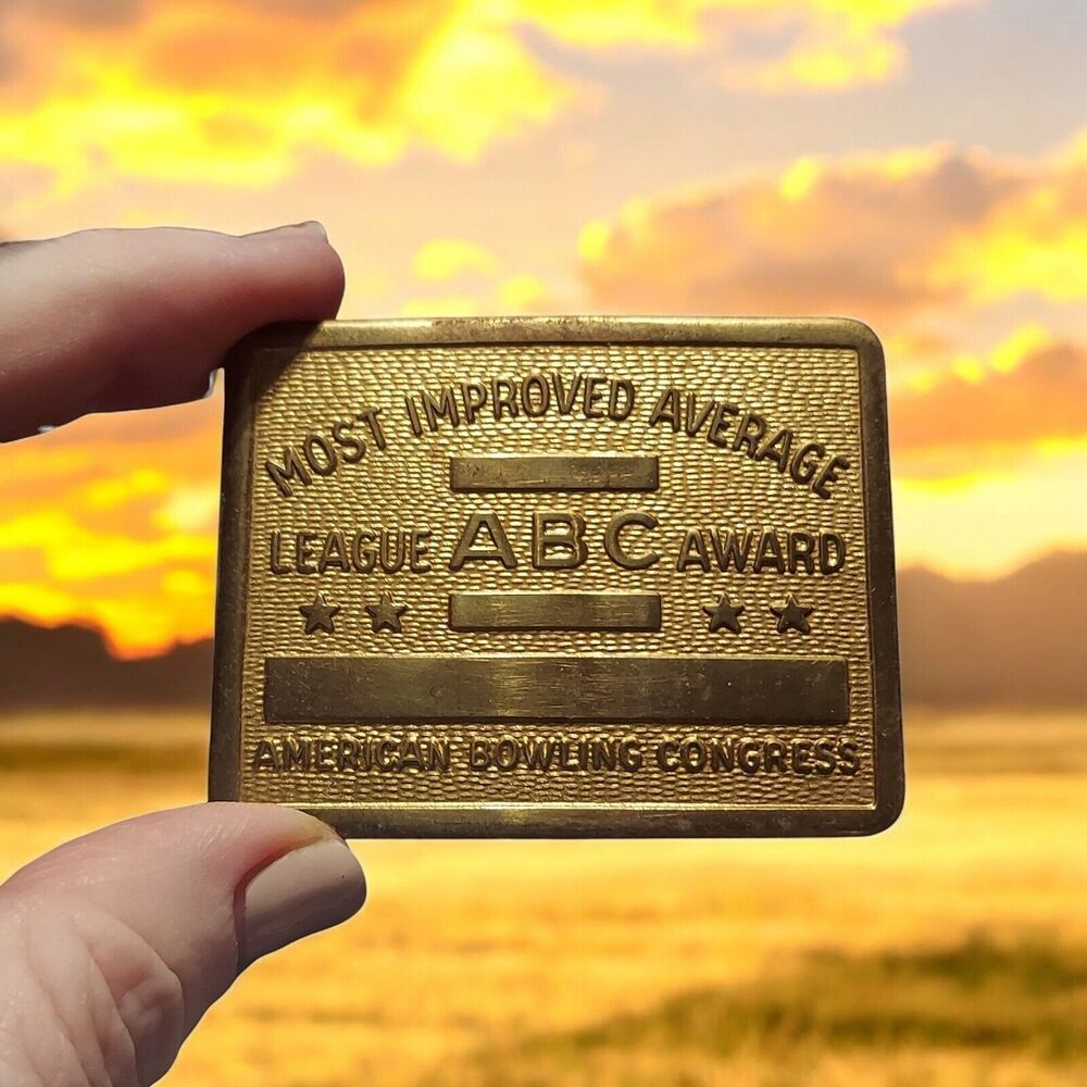 VTG American Bowling Congress Brass Belt Buckle League ABC Award